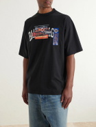 Balenciaga - Printed Cotton-Jersey T-Shirt - Black