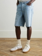 AGOLDE - Anson Straight-Leg Frayed Denim Shorts - Blue
