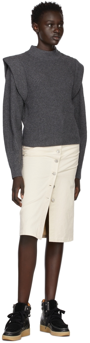 Portico Margaret Mitchell leninismen Isabel Marant Grey Peggy Shoulder Button Sweater Isabel Marant