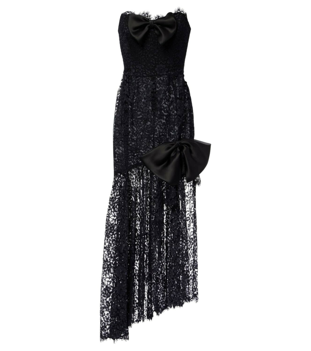 ALESSANDRA RICH - Printed Silk Twill Midi Dress W/ Collar