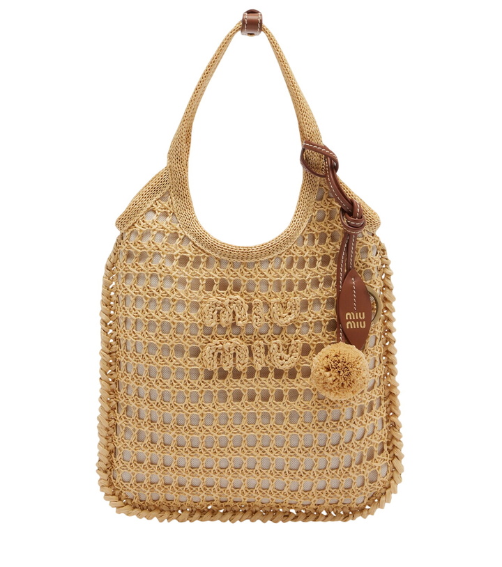 Photo: Miu Miu Ivy crochet raffia shoulder bag