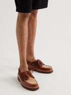 G.H. Bass & Co. - Weejuns '90 Boater Mix Panelled Leather and Suede Boat Shoes - Brown