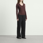 Entire Studios Women's Circle Neck Bodysuit in Saddlewood