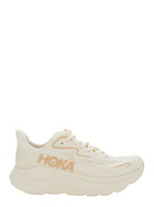 Hoka clifton 10 White Low Top Sneakers With Oversize Sole And Logo Lettering On The Side In Tehc Fabric Unisex