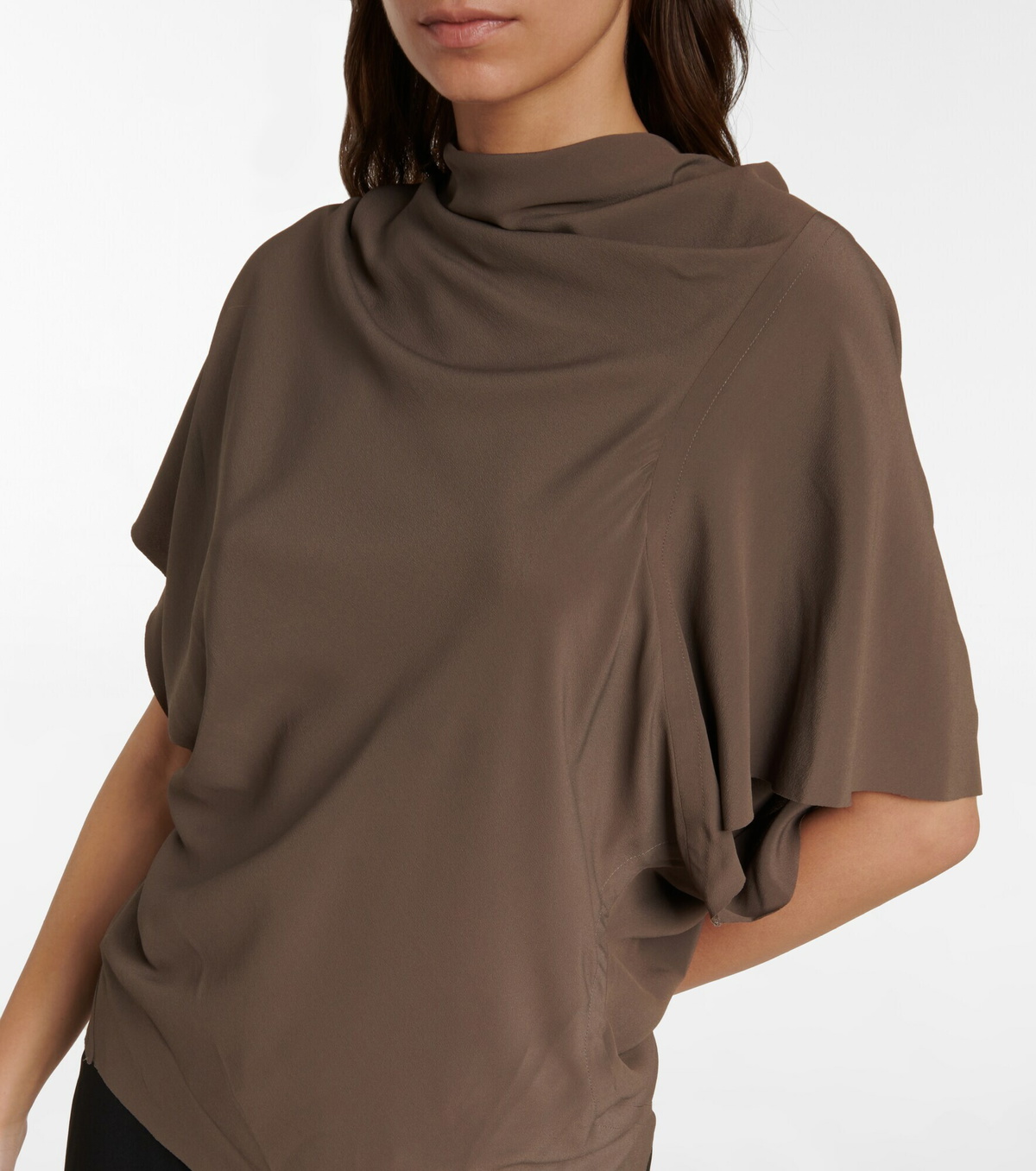 Rick Owens - Seb asymmetric crêpe top Rick Owens
