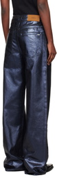 AMIRI Navy Coated Denim Carpenter Jeans