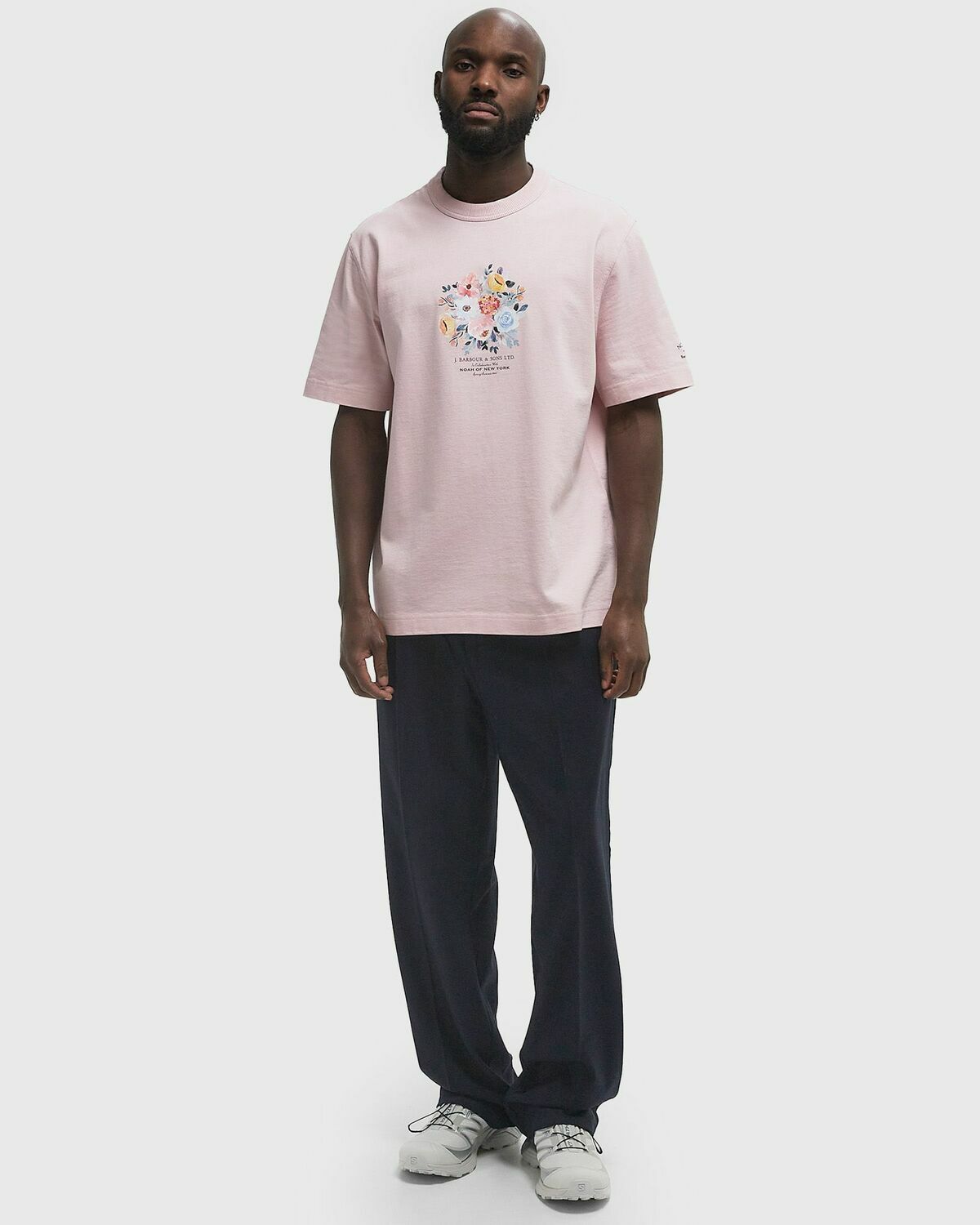 Barbour X Noah Floral T-Shirt Blue Mens Shortsleefe