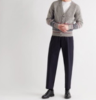 THOM BROWNE - Slim-Fit Striped Mélange Wool and Mohair-Blend Cardigan - Gray