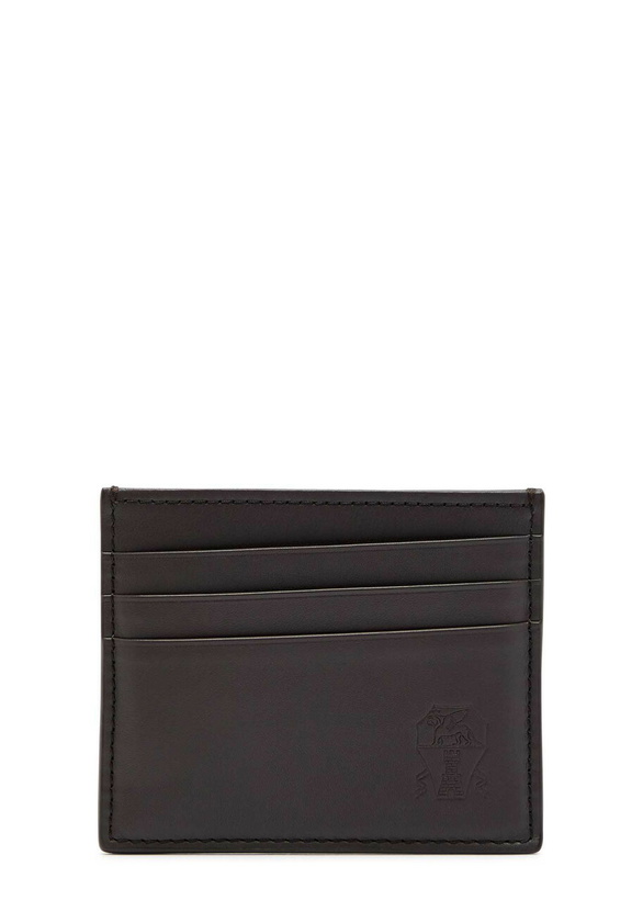 Photo: Brunello Cucinelli Leather Card Holder - Black - One Size