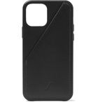 NATIVE UNION - Clic Card Leather iPhone 12 Case - Black