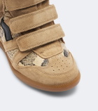 Isabel Marant Bekett leather and suede wedge sneakers