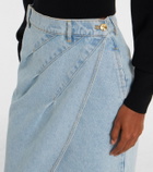 Nina Ricci Draped denim midi skirt