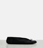 The Row Fay bow-detail cotton ballet flats