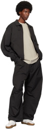 AMOMENTO Black Padded Bomber Jacket