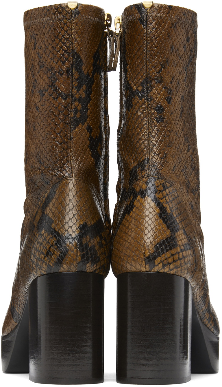 Chloé Black & Brown Python Izzie Boots Chloe