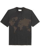 4SDESIGNS - Printed Tie-Dyed Cotton-Jersey T-Shirt - Black
