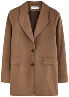 Skall Studio Milan Linen-blend Blazer Brown