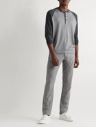 Peter Millar - Mountainside Colour-Blocked Cotton and Merino Wool-Blend Henley T-Shirt - Gray