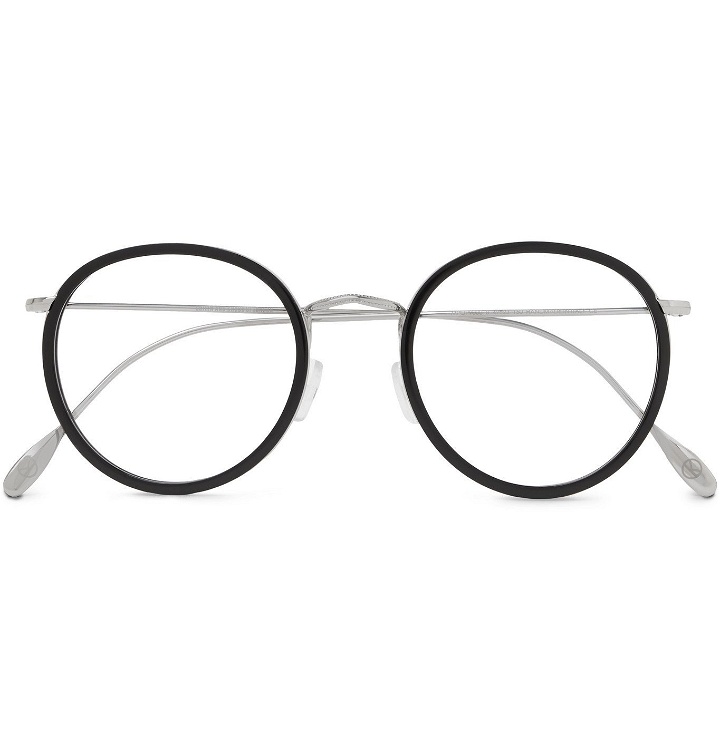 Photo: Kingsman - Cutler and Gross Round-Frame Acetate and Silver-Tone Optical Glasses - Black