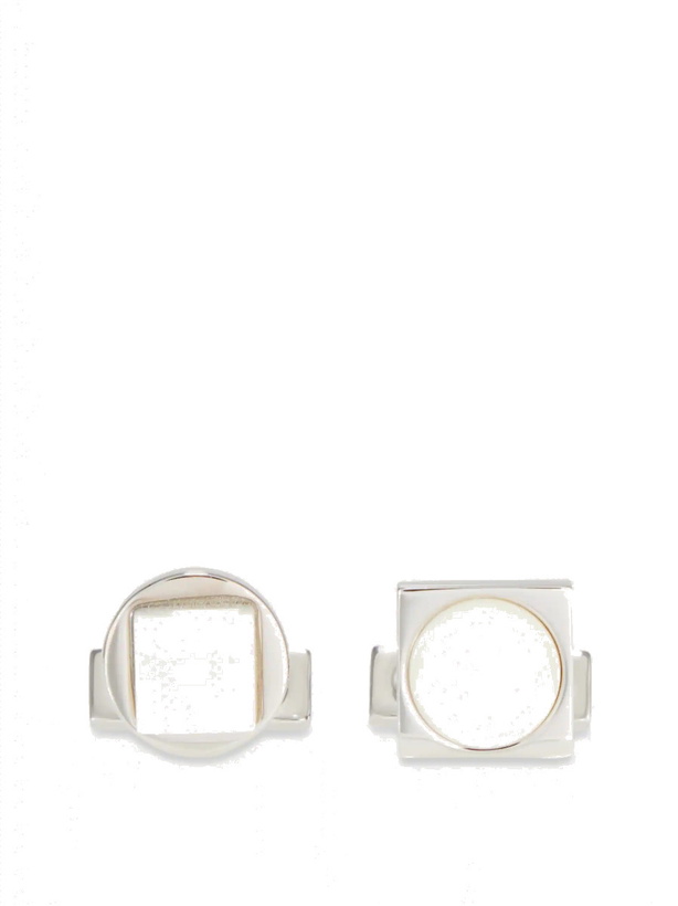 Photo: Ferragamo Mens Mother of pearl cufflinks in Silver