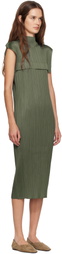 PLEATS PLEASE ISSEY MIYAKE Green June Monthly Colors Maxi Dress
