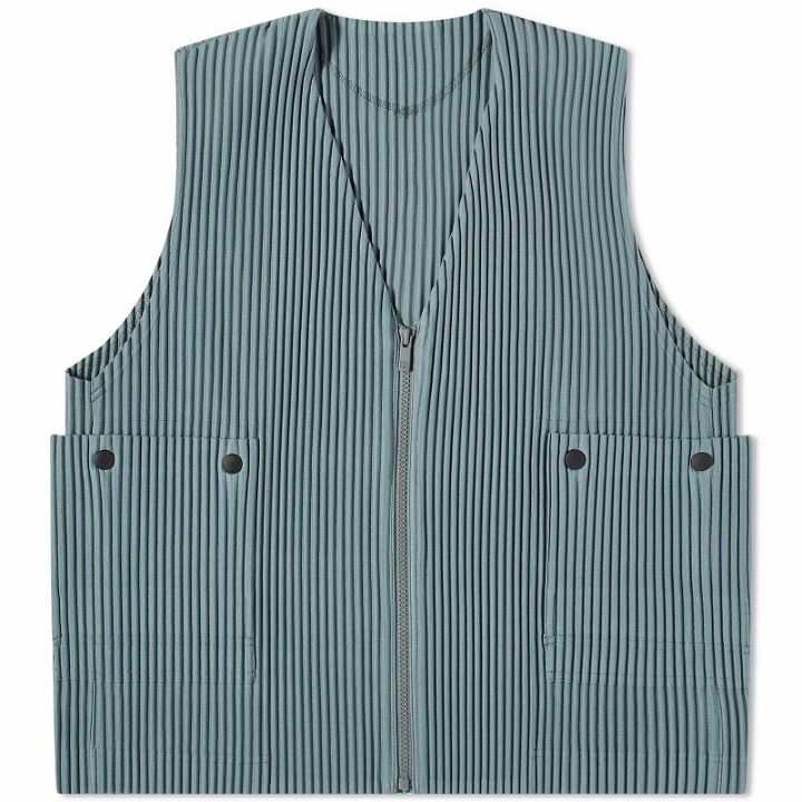 Photo: Homme Plissé Issey Miyake Men's Pleated Gilet in Moss Grey