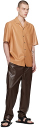 Nanushka Tan Bodil Vegan Leather Shirt