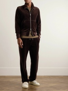 TOM FORD - Cotton-Blend Velour Zip-Up Track Jacket - Brown