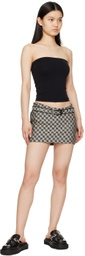 MISBHV Beige Jacquard Monogram Belt