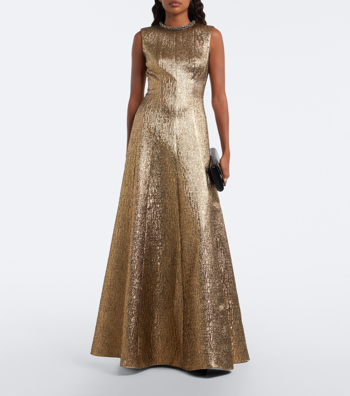 Roland Mouret Embellished lamé jacquard gown