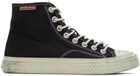 Acne Studios Black & Off-White Canvas High Top Sneakers