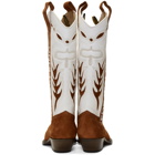 Off-White Brown and White Cowboy Boots
