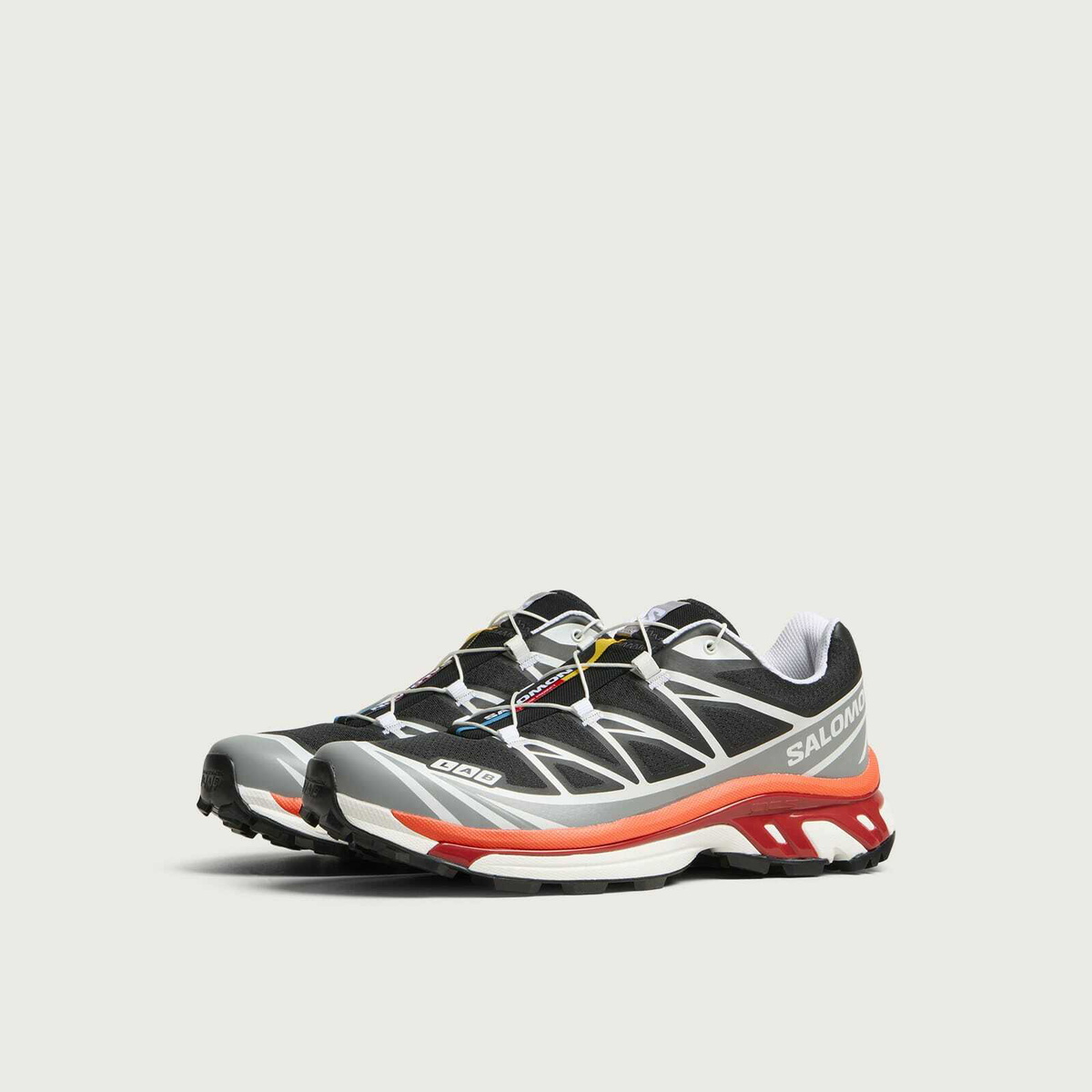 Salomon Men's XT-6 Sneaker in Alloy/Black/Lava Falls