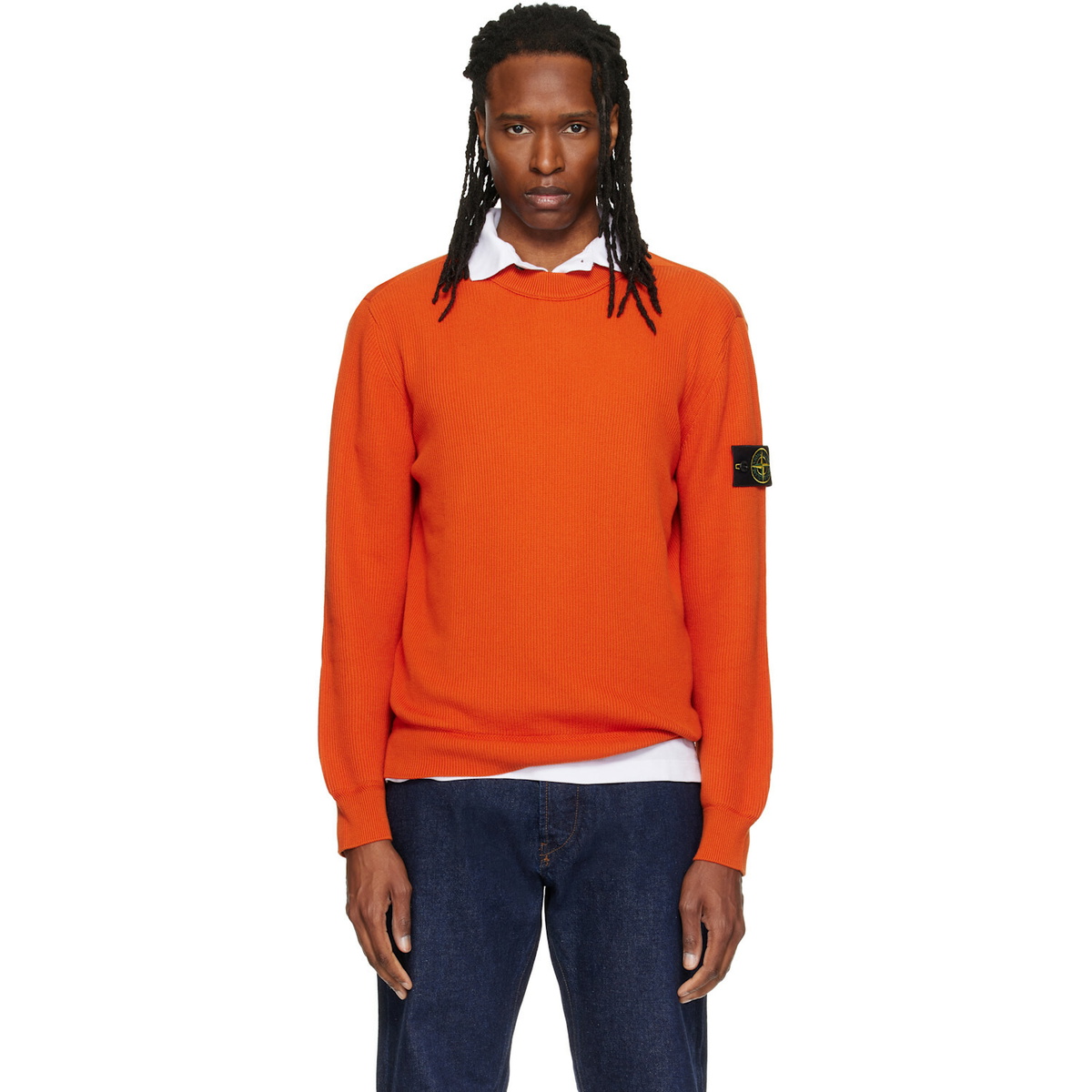Stone Island Red Chenille Sweater Stone Island