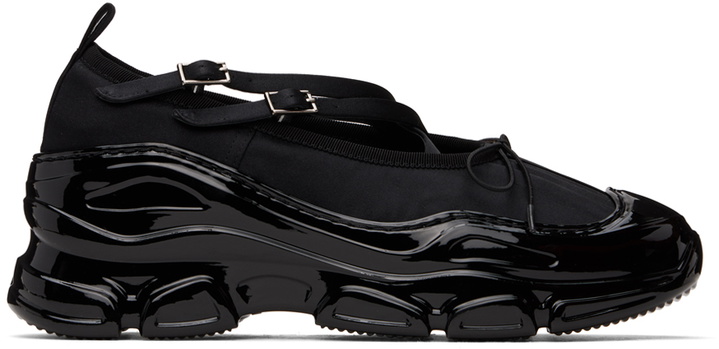Photo: Simone Rocha Black Classic Buckle Tracker Ballerina Pumps
