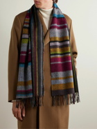 Paul Smith - Fringed Striped Wool and Cashmere-Blend Scarf