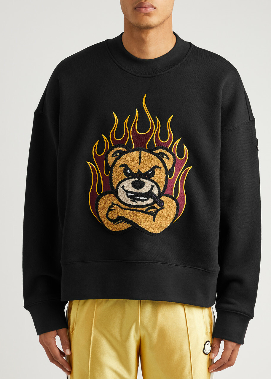 Moncler Genius 8 Moncler Palm Angels Logo Cotton Sweatshirt Black