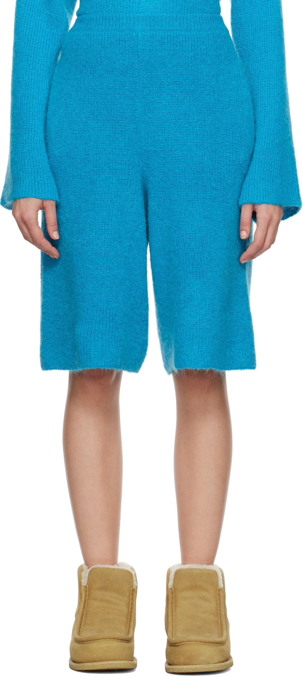 JW Anderson Blue Knitted Shorts