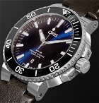 Oris - Aquis 43mm Stainless Steel and Leather Watch - Men - Blue