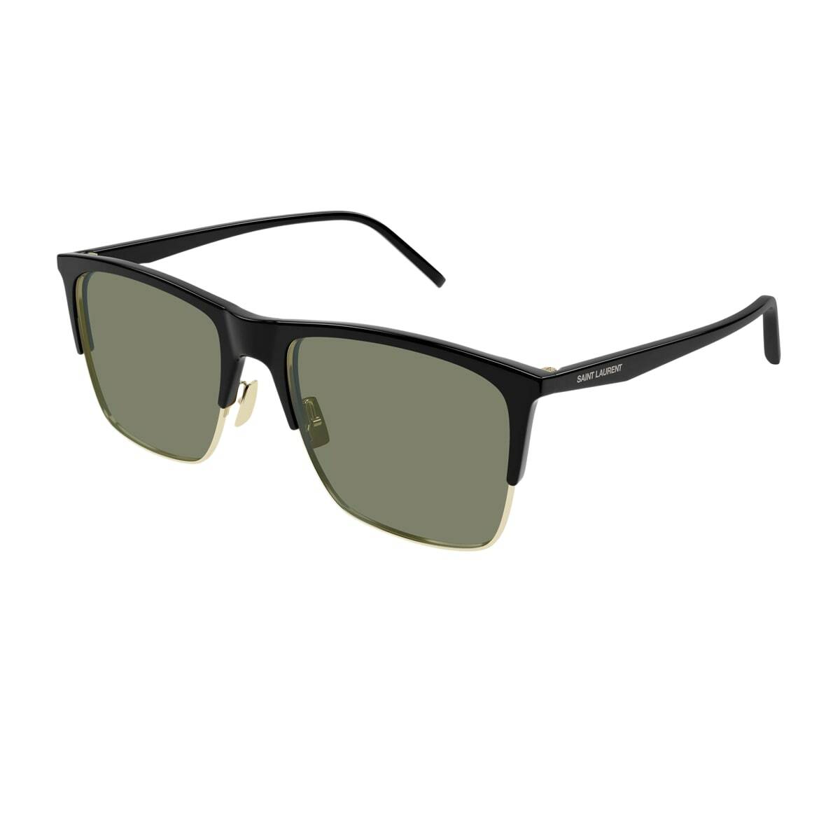 Saint Laurent Eyewear Saint Laurent Sl 768 Linea Sl Logo 001 Black Green Sunglasses