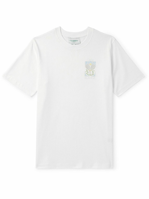 Photo: Casablanca - Tennis Pastelle Printed Organic Cotton-Jersey T-Shirt - White