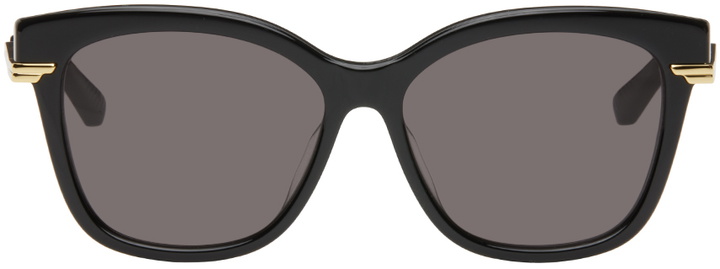 Photo: Bottega Veneta Black Classic Square Sunglasses