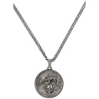 Alexander McQueen Silver Crow Medallion Necklace