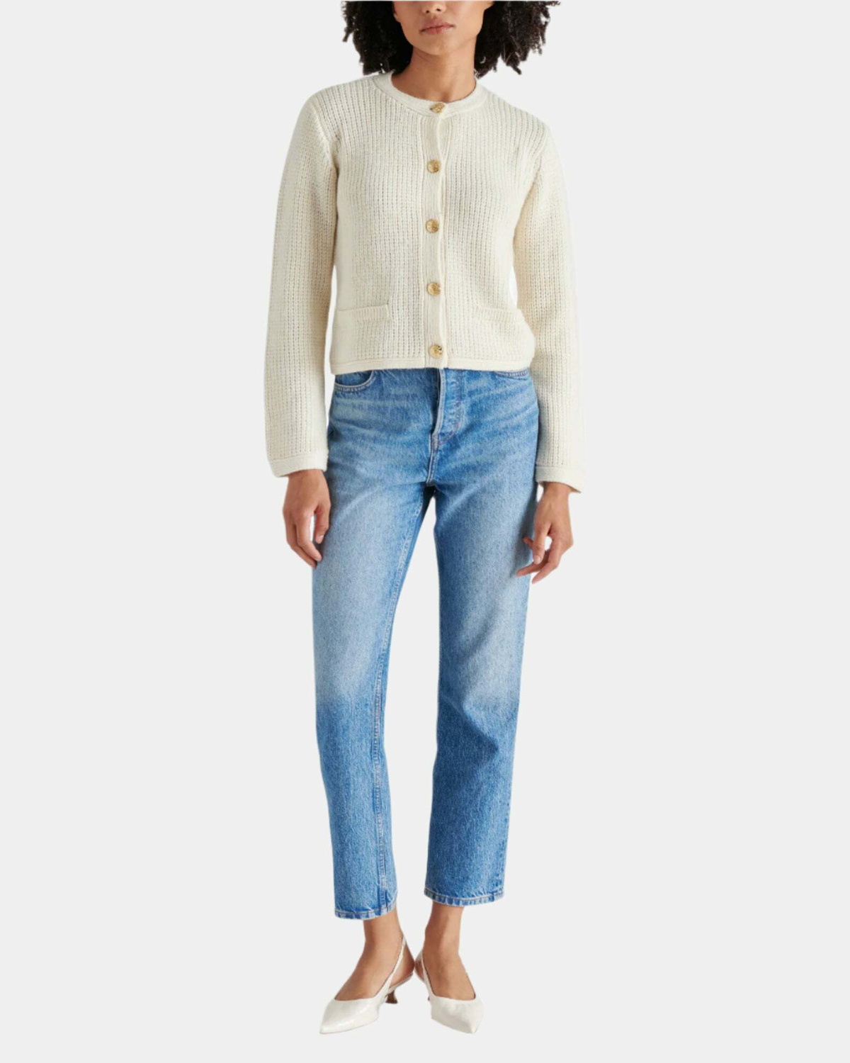 Steve Madden Fantino Sweater Jacket in White