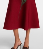 Carolina Herrera Floral jacquard cotton and wool midi skirt