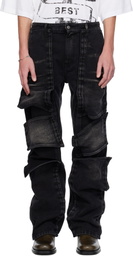 Y/Project Black Velcro Multi Panel Jeans