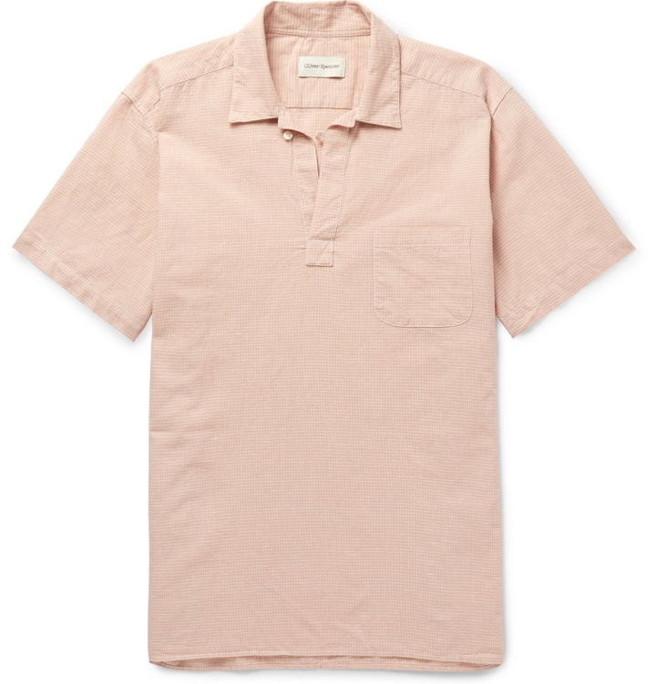 Photo: Oliver Spencer - Yarmouth Linen and Cotton-Blend Half-Placket Shirt - Pink