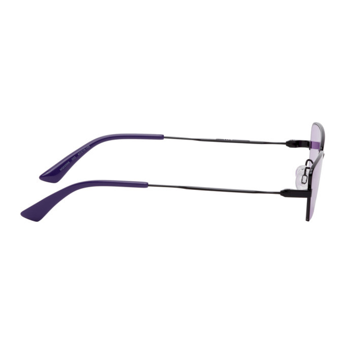 McQ Alexander McQueen Black and Purple Cat-Eye Sunglasses  display picture 1