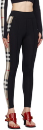 Burberry Black Check Trim Leggings