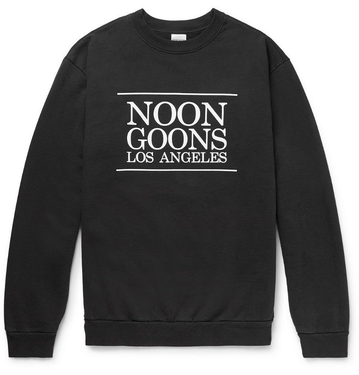 Photo: Noon Goons - Logo-Printed Fleece-Back Cotton-Jersey Sweatshirt - Men - Black